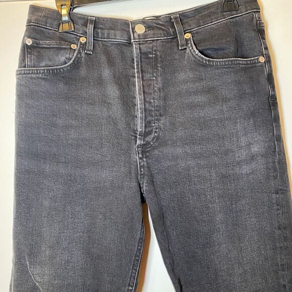 AGOLDE Riley High Rise Straight Crop Jeans Women’s 30 Faded Black A056B 1084 - Picture 3 of 8